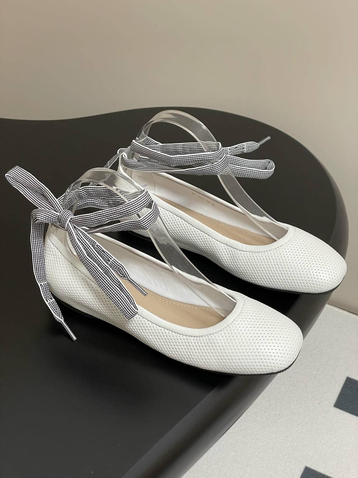 D-Journey Lace-up Ballet Flats-3